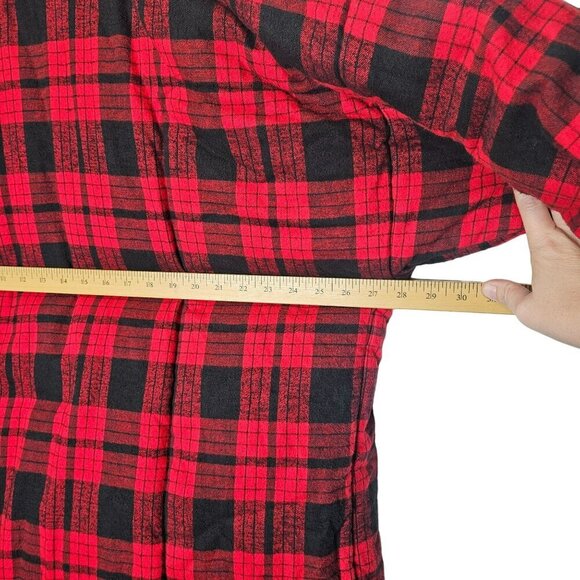Omo Norma Kamali 80s Red & Black Buffalo Plaid Puffer Sleeping Bag Car Jacket OS - Picture 14 of 14